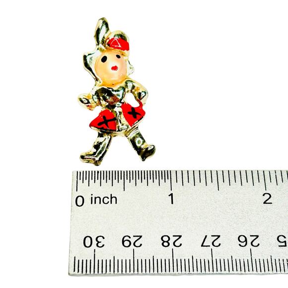 Vintage Scottish Lass Jelly Belly Brooch - Picture 3 of 4